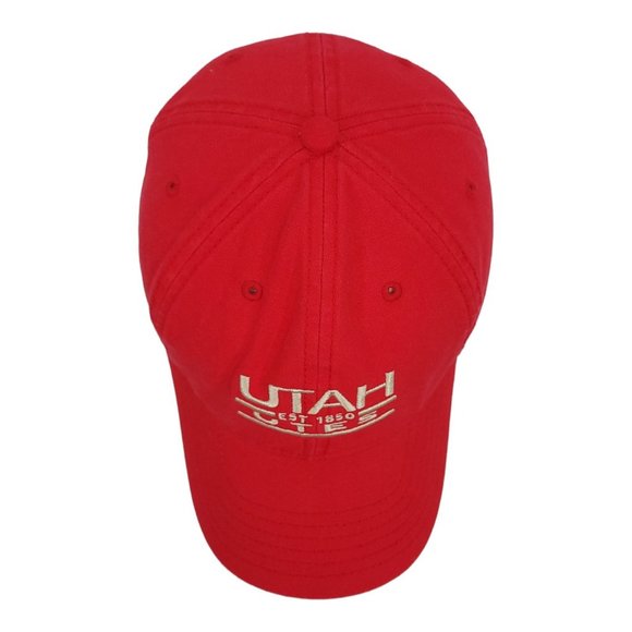 Captivating Utah Utes Adjustable Tuck Strap Cap Trucker Baseball Hat Embroidered - Picture 10 of 12